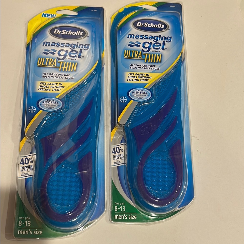 Dr. Scholl's Ultra Thin Gel Insoles - Blue and Yellow 2 Pair Available